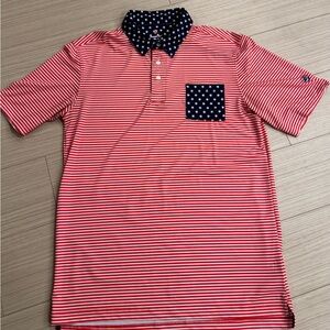 American Flag Striped Polo
